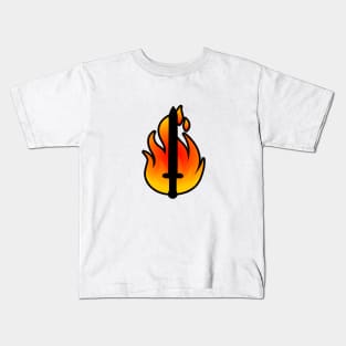 Flaming Sword Kids T-Shirt
